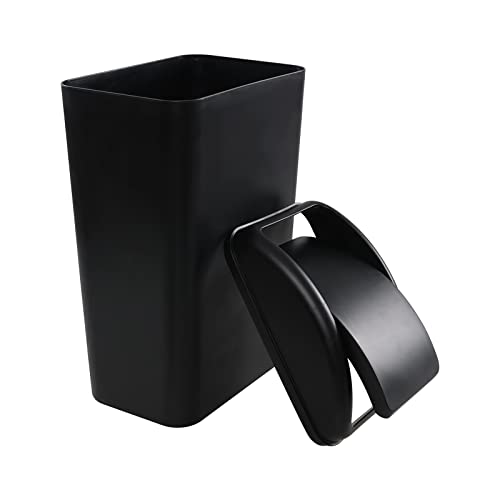 Caneca de basura rectangular negra 14 litros plástico miniatura 6