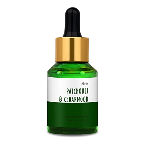 Image of Patchouli & Cedarwood Fragrance Oil, MitFlor Single Scented Oil, Premium Grade Fragrance Oil for Soap & Candle Making, Large Size Aromatherapy Oil, Woody and Forest Scent, Home Fragrance, 30ml