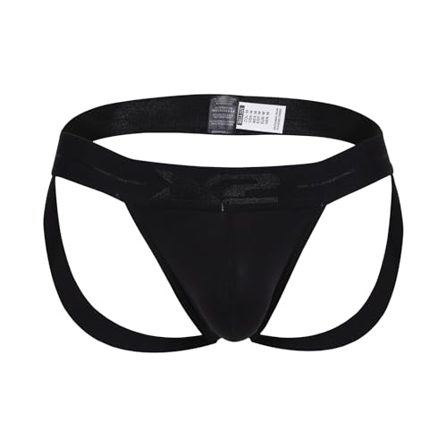 X2 Jockstrap - Flat Colors, Suspension Cup, Colombian-Made, Polyamide-Elastane Blend (US, Alpha, X-Large, Regular, Regular, Black)