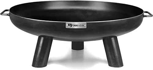 Finnwerk HARRI Feuerschale 60 cm - Massive und Dekorative Schwarze Feuerstelle - Kleine Feuerschalen für den Garten - Schlicht und Schick - Feuerschalen Deckel und Zubehör separat erhältlich