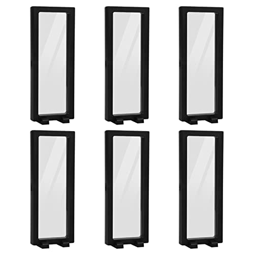 Tongdejing Lot de 6 présentoirs flottants 3D, supports transparents avec base à suspendre, organisateur de bijoux, support de présentation pour pièces de monnaie, tampon et médaille Cover