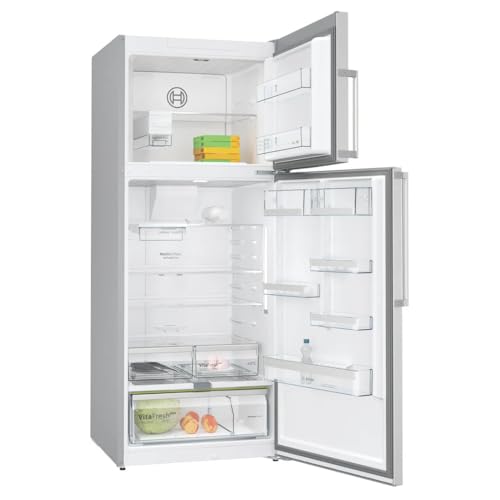 Image of Bosch Series 6 542 L Frost Free Double Door Refrigerator, Freezer on Top, Total No Frost, Brushed Steel Anti-Fingerprint, 186 x 75 cm (KDN76AID0I)