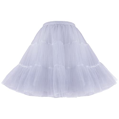CHERRY LOVE Above Knee Tulle Ruffled Petticoat 50S Vintage Crinoline Underskirt Pleated Flared Skirt2