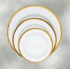 Bernardaud Athena Gold Accent Service Plate Full Rim