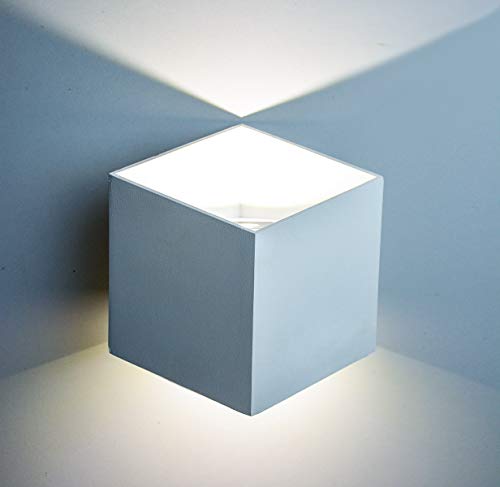 XODZASG - Lámpara de pared LED para interior, moderna, con 6 ángulos, 10 W, 4000 K, color blanco