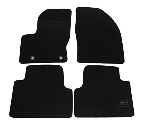 J&J AUTOMOTIVE | Tapis De Sol Noir Velours sur Mesure pour Focus C-Max 2003-2010, Ajustement précis, Base Antidérapante, Renforcée dans la Zone de la Pédale