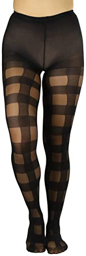 Image of ToBeInStyle Women's Argyle Checkered Diamond Rhombus Net Opaque Sheer Tights Pantyhose