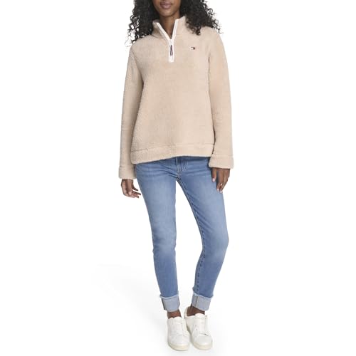 Tommy Hilfiger Women's 1/4 Zip Mockneck Sherpa Soft Pullover2