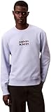 Calvin Klein Uomo LS 350FLEECE Retro Graphic CREWN LV04LE250G, Viola, L, Viola (Blu Casuale), L