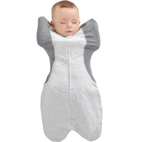 Image of Swaddle for Newborns, 100% Cotton Baby Swaddles 0-3 Months 5-13 lb, Arms Up Swaddle Sleep Sack 0-3 Months with Moisture-Wicking Fabric, Promotes Healthy Hip Development, 2-Way Zipper & Foot Buttons