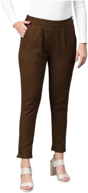 KASHISHIYA Straight Fit Cotton Trouser Pants for Womens & Girls