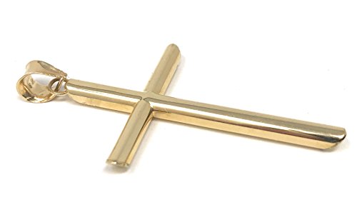 14K Yellow Gold Classic Cross Pendant with 1.2mm Singapore Chain Necklace4