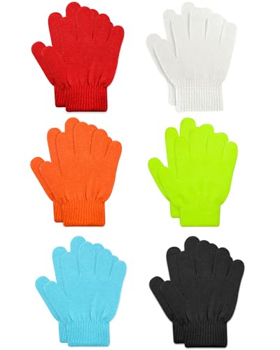 Image of ONESING 6 Pair Baby Gloves Toddler Gloves Toddler Winter Gloves Kids Gloves Winter Stretchy Knit Gloves for Kids Boys Girls