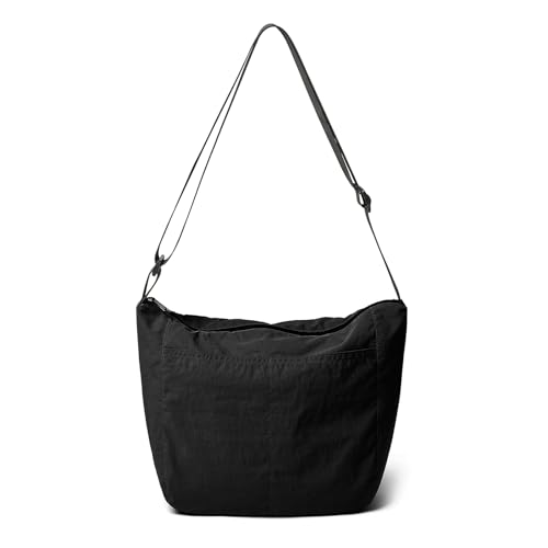 Lightweight Nylon Crossbody Purse Unisex Casual Waterproof Shoulder Sling Bag With Adjustable Wide Strap