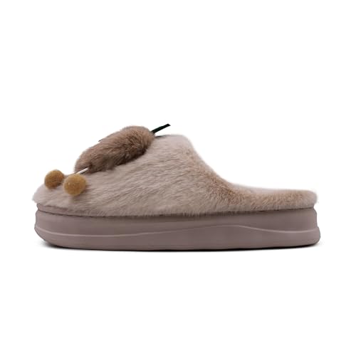 Image of VRITRAZ Soft Comfy Fur Indoor Outdoor Soft Bottom Fur | Anti Skid | Lightweight Winter Slipper, Warm House Chappal