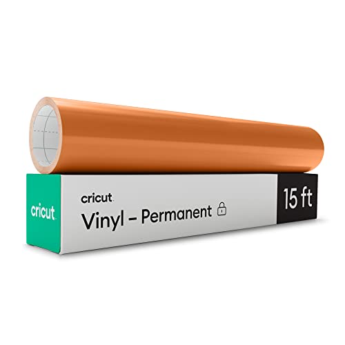Image of Cricut Premium Permanent Vinyl Roll (12 in x 15 ft), Dark Orange - Weather-Resistant, Dishwasher-Safe & Fade-Proof, Compatible Cutting Machines