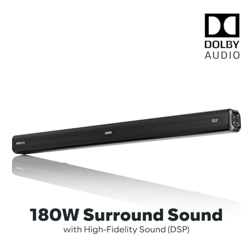 Image of GOVO GoSurround 800 Dolby Digital | 180W Sound bar, 2.1 Channel Home Theatre, Mega subwoofer, HDMI, Opt, AUX, USB & Bluetooth, 3 Equalizer Modes, Stylish Remote & LED Display (Black)