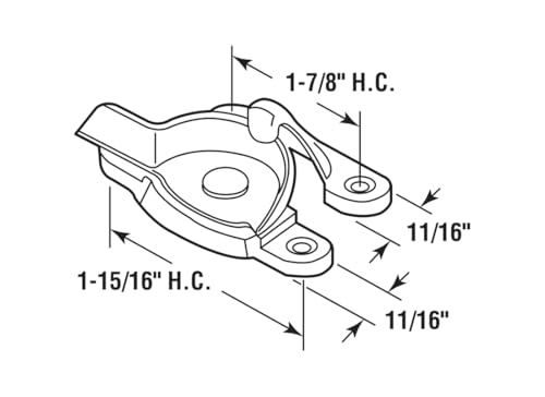 Prime-Line F 2574 Sash Lock, 1-15/16 and 1-7/8 In. Hole Centers, Fits Single/Double Hung Wood Windows, Diecast Zinc, Brass-Plated (Single Pack) - Image 2
