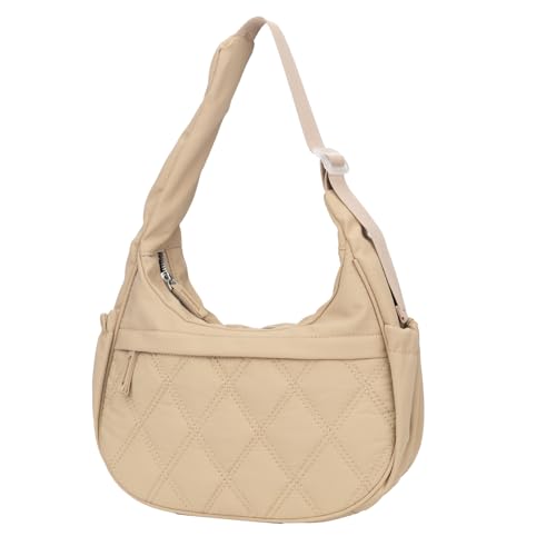 Image of JANKS Small Puffer Crescent Shoulder Bag for Women, Nylon Quilted Puffy Crossbody Purse, Cute Hobo Shoulder Handbags