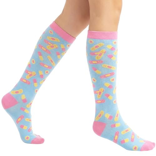 Nurse is Love Medias De Compresión Mujer Para Enfermera - Calcetines Compresion para Trabajo TCAE, Medicos, Vet | Usa Con Zuecos Sanitarios, Regalos Originales | Accesorios Enfermeria AID