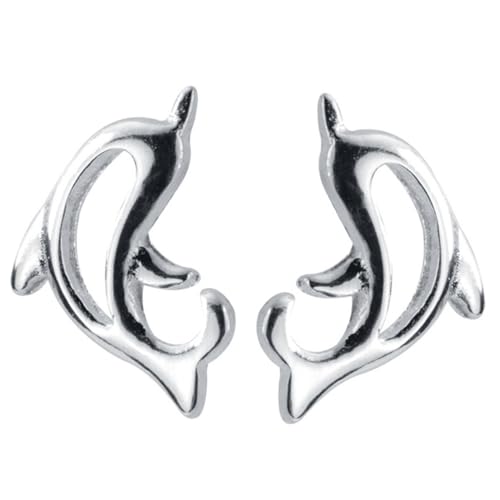 Boucles d'oreilles dauphin pour femme puces hypoallergéniques en argent