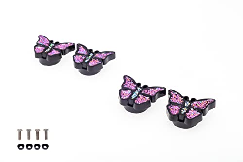 Image of FD&D Multiple Use Shining Screw Cap, Pink Butterfly Pattern with M6 Machine Screw