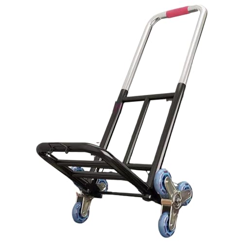 Carro de goma de 6 ruedas de acero resistente con capacidad de carga de 75 kg, ideal para almacenes y almacenes de mudanza eficiente