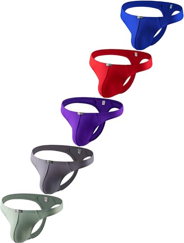 iKingsky Men's Breathable Thong Underwear Sexy Low Rise T-back Underpanties for Men