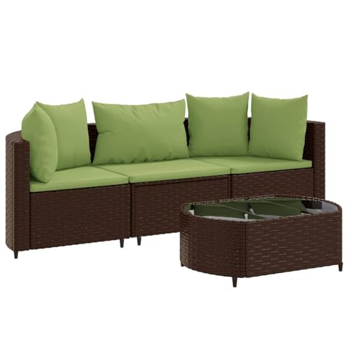 Salon de jardin 4 pièces résistant aux intempéries avec canapé modulable