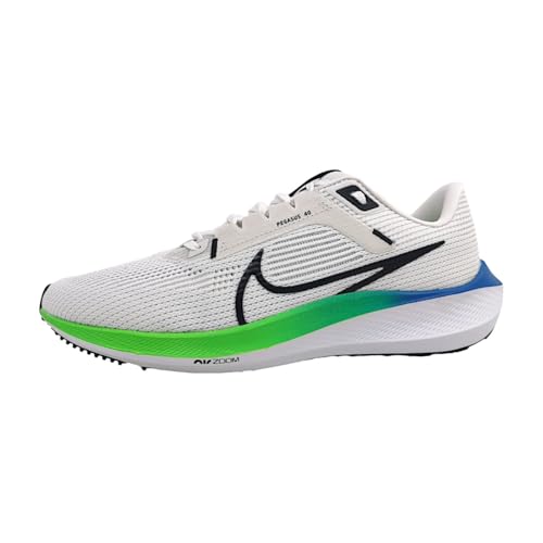 Nike Pegasus 40 Men's Road Running Shoes (DV3853-006, Platinum Tint/White/Green Strike/Black) Size 11