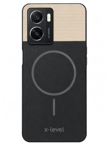 Image of Bintage Dual-Leather Mac Safe Design Phone Case| Soft Touch Finish | Full Camera Protectection Back Cover Compatible for Oppo CPH2387 / Oppo A57 2022 - White & Starry Black