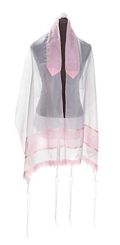 Personalized Women's Tallit, Pink Lace Bat Mitzvah Tallit Prayer Shawl, Tallit for Women, Girls Tallit from Israel