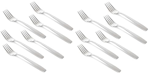Image of Kanshita's Rasoiware Stainless Steel Dessert Forks | Mirror-Finish | Set of 12 for Dining & Serving