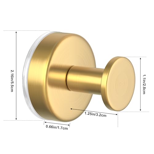 Image of HUFEEOH Suction Cup Hooks for Shower, Suction Hooks Wall Hanger for Hanging, Removable Towel Holder for Bathroom, Kitchen, Glass Door, Mirror, Tile (2 Pack O Shape - Gold)