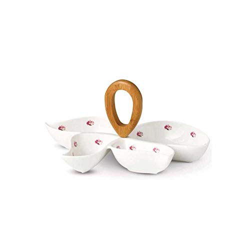 Korkmaz Porcelaine Snack Bol Coupelle Bread DIP Bol à Dessert en Bois