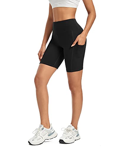 G4Free Womens Biker Yoga Shorts 8 Inch Compression Leggings Running Workout Shorts With Pockets High Waist (Black, Xxl) #TOP3