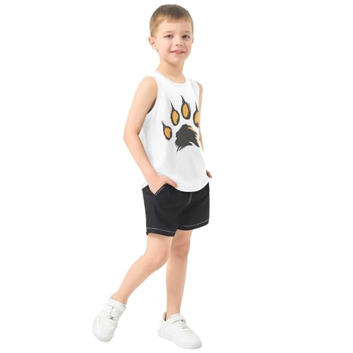 Boys Tank Top Shirts Tiger Paw Sleeveless T-Shirts Crew Neck for Kids Clothing Children4