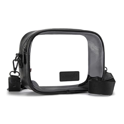 Wrangler clear bag for stadium events cute see through bag small transparent crossbody purse for concerts, sports women & men black WG229-603BK