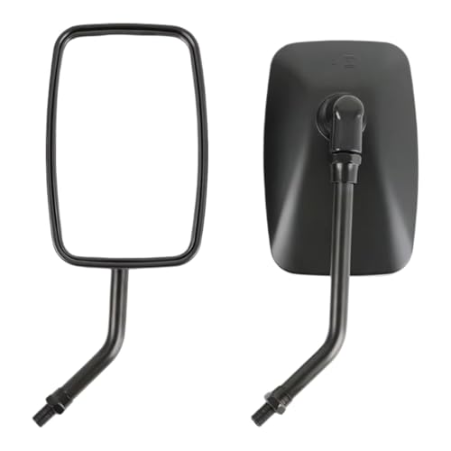 Rétroviseurs moto universels 10mm noirs rectangulaires pour scooter et moto