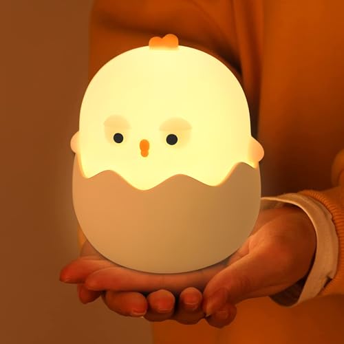 Image of Egg Shell Chicken Night Light Creative Light Cute Bedroom Decor with 7 Shades of Dazzle with Adjustable Brightness Getting up at Night Feeding Bedside Lamp Presents