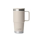 YETI Rambler 20 oz Travel Mug with Flip Straw Lid – Stainless Steel, Vacuum Insulated, Leakproof, Cup Holder Friendly, Cape Taupe