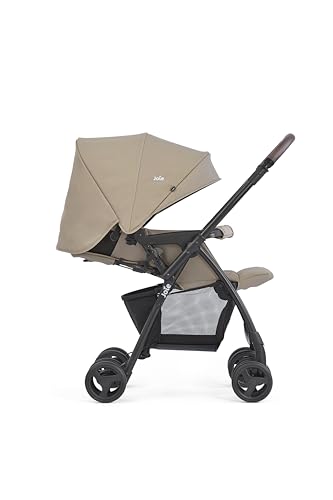 Image of Joie Mirus Lightweight Baby Stroller - Pram with Reversible Handle, Hand Brake and One-Hand Fold, Buggy for Kids 0-3 Years (Upto 15 Kg) - Beach