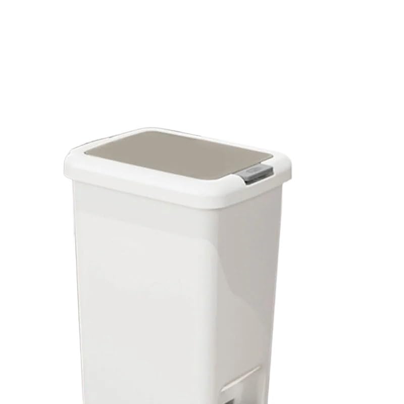 FORINC Waste Container Cubo De Basura De Galón para Cocina, Papelera Pequeña De Plástico Con Pedal, Color Blanco Trash lid