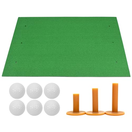 GolfStyle 本格派 ゴルフマット ゴルフ 練習用 マット 大型 人工芝 プロ 家庭用 室内 屋外 TPR 100×150cm Pセット (ホワイト)