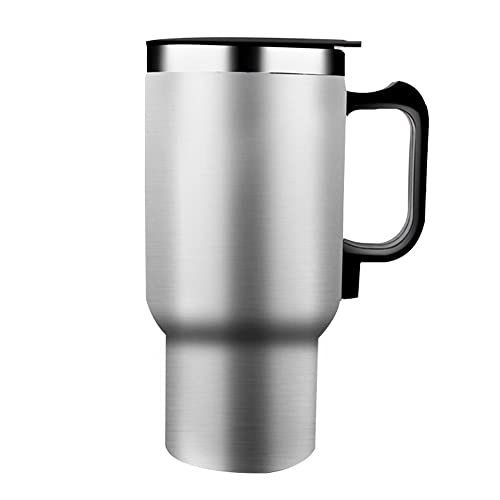 Tomvorks Taza Termo para Coche, Botella Aislada de Acero Inoxidable para Calentar café, té, Hervidor Eléctrico Portátil de 450ml, Taza Bebidas Calientes Llevar