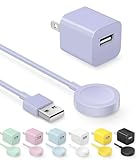 Apple Watch Charger [Apple MFi Certified] Watch Magnetic iWatch Charger 3.3FT Fast Charging Cable USB A Wall Plug Adapter for Series SE/SE2/9/8/7/6/5/4/3/2/1 (Purple)