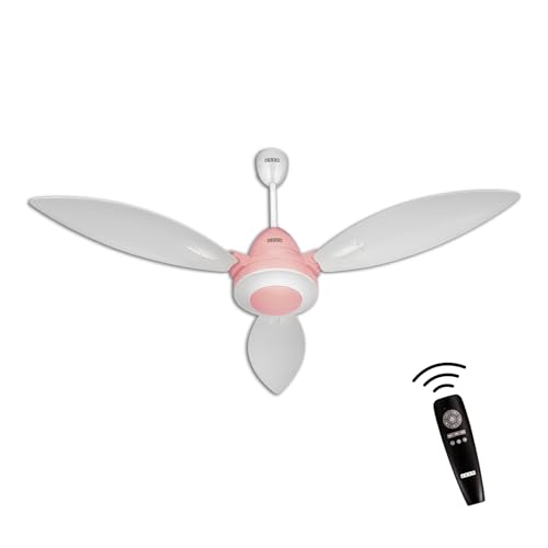 Image of USHA Bloom Lily Glow BLDC Ceiling Fan with 3-Mode Underlight | RF Remote | 100% Copper Motor | Whisper-Quiet |Dust-Resistant |BEE 5 Star Rated |3-Year Motor & 2-Year PCB Warranty | White & Light Pink
