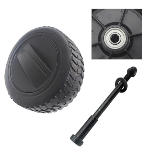 JoyousMall Paquete de 2 ruedas de goma de 75 x 40 mm para parrillas Traeger, rodillos de repuesto silenciosos con instalación, accesorios de plástico para carrito de barbacoa, color negro