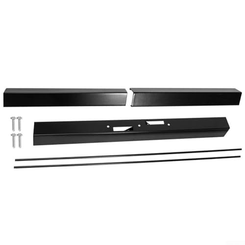 Kit de barra de cortina ajustable para chimenea y cenefa con construcción de metal recubierto de polvo resistente, para colgar cortinas de malla superpuestas perfectamente en aberturas de hogar