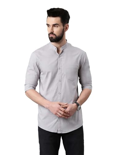 Image of THE SOUL PATROL Men's Casual Regular Fit Full Sleeve Premium Cotton Button-Down Shirt with Single Patch Pocket - Stylish, Classic, Comfortable, and Elegant for Everyday Wear